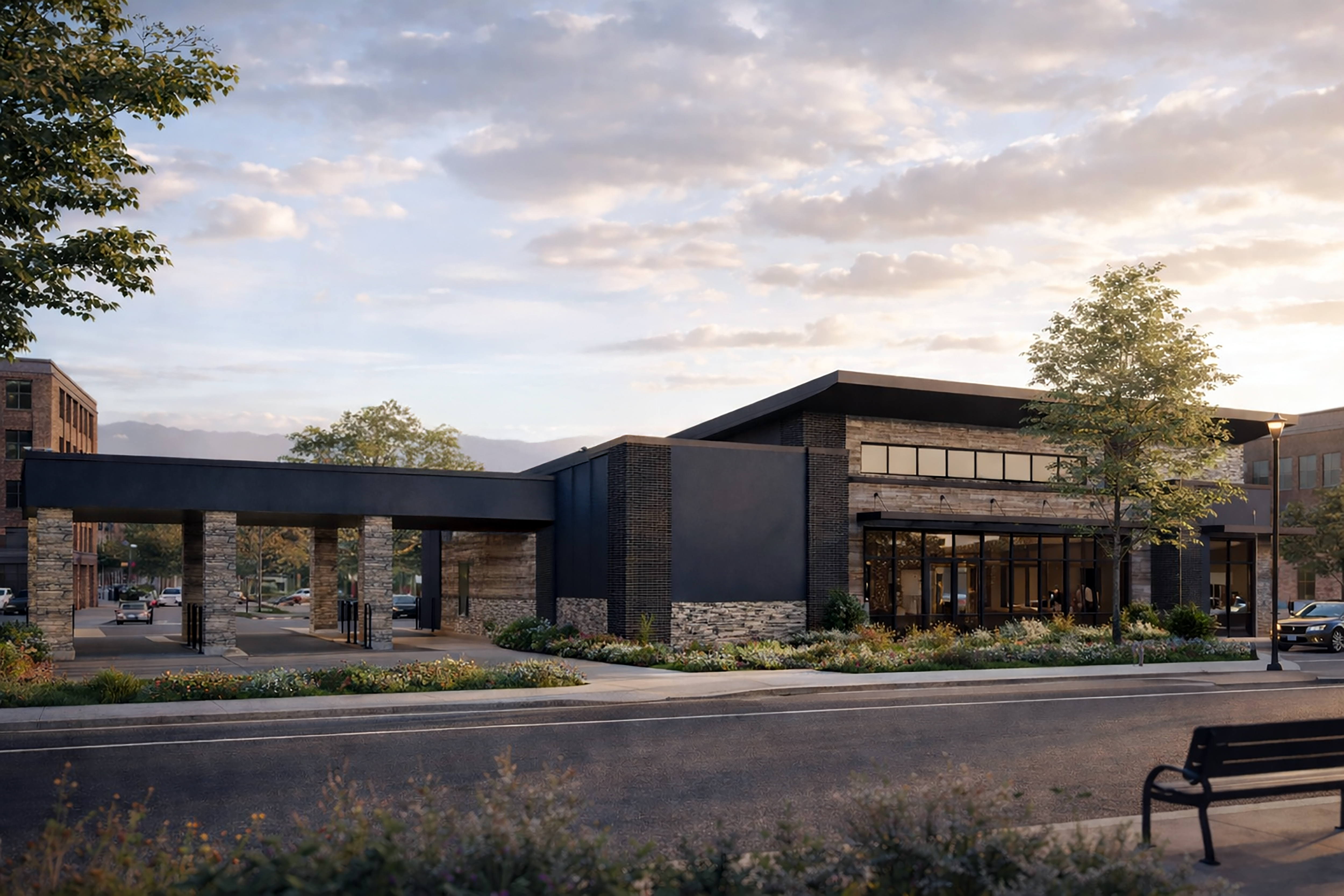 Frontier Credit Union drive-through canopy