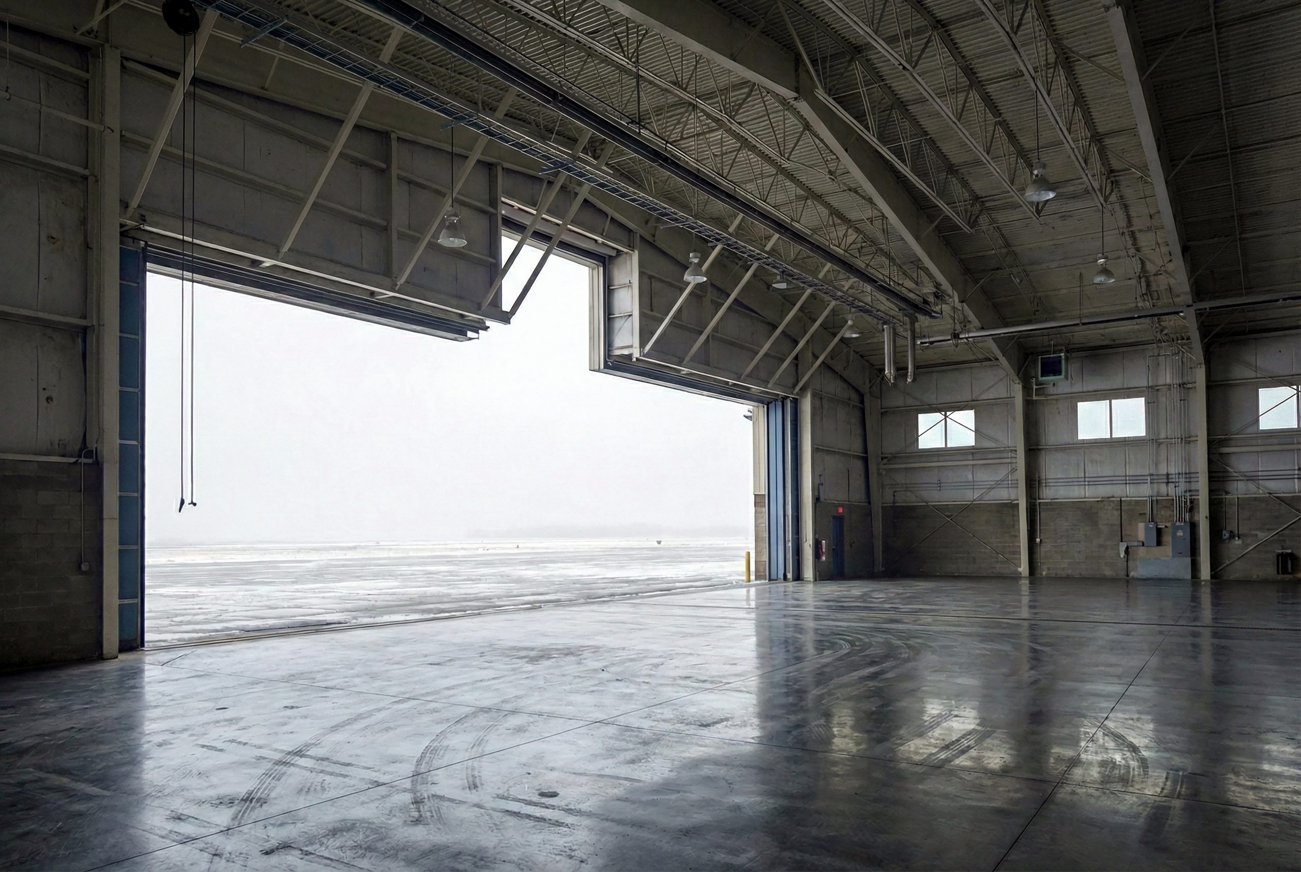 Gowen Field hangar — bay interior